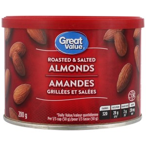 Great Value Roasted & Salted Almonds 200g