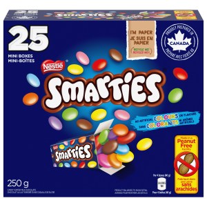Smarties Mini Candies - Peanut-Free Halloween Candy - Candy-Coated Milk Chocolate - Made in Canada