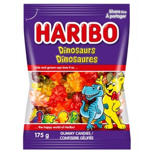 Haribo Dinosaurs Gummy Candy, No Artificial Colours 175g