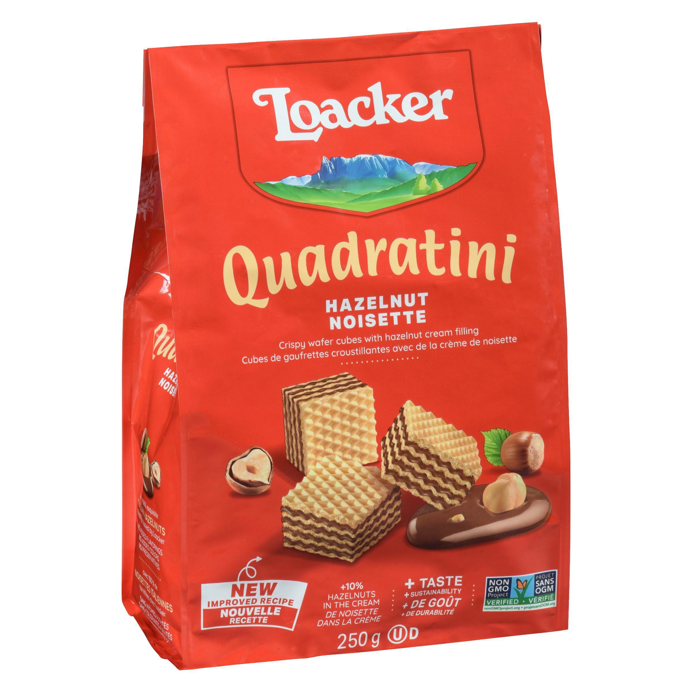Loacker Quadratini Hazelnut Wafer Cookies 250g - Image 3
