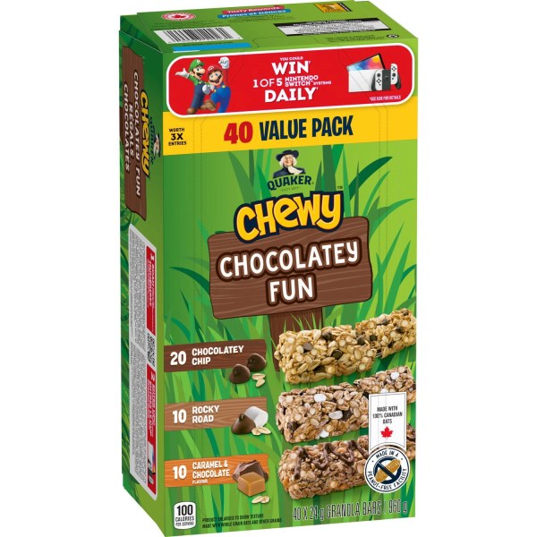 Quaker Fun Quaker Chewy Chocolatey Fun Granola Bars 960g - Maplefresh