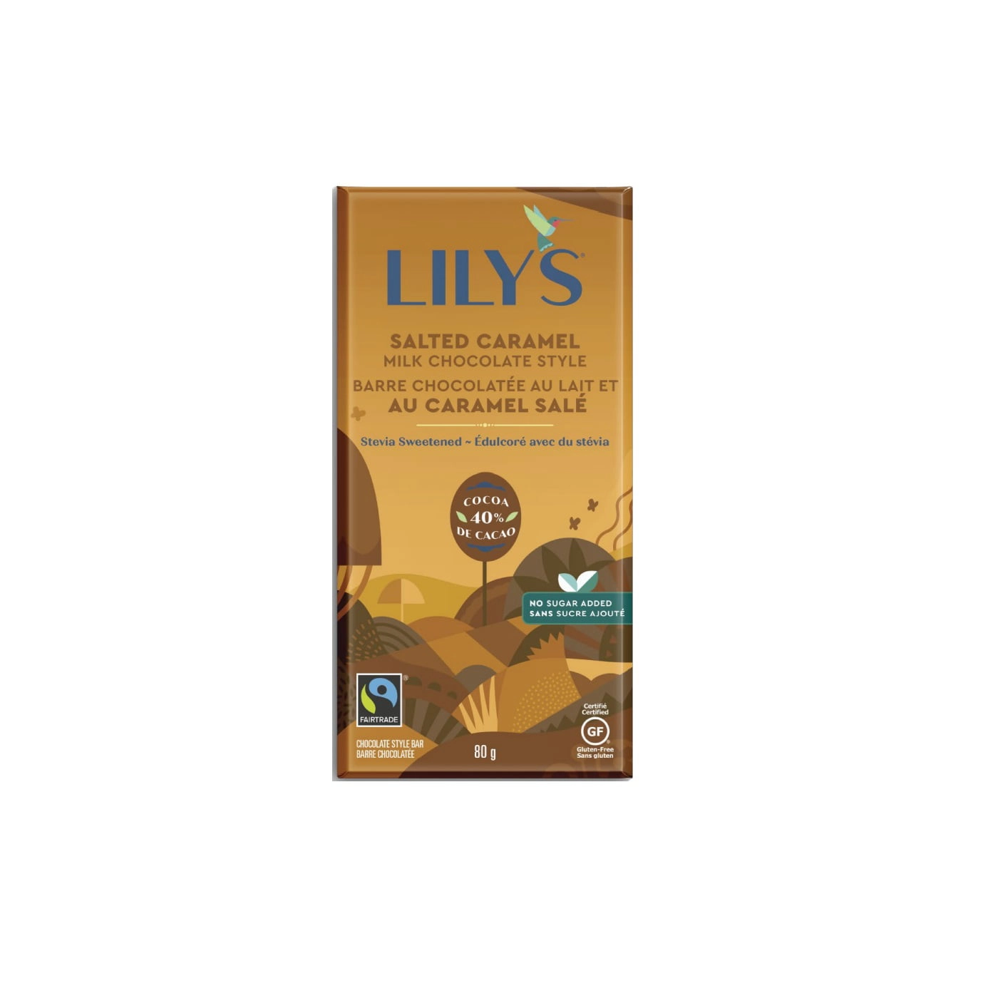 Lily's Sweets 40% No Sugar Added Salted Caramel Bar 80g