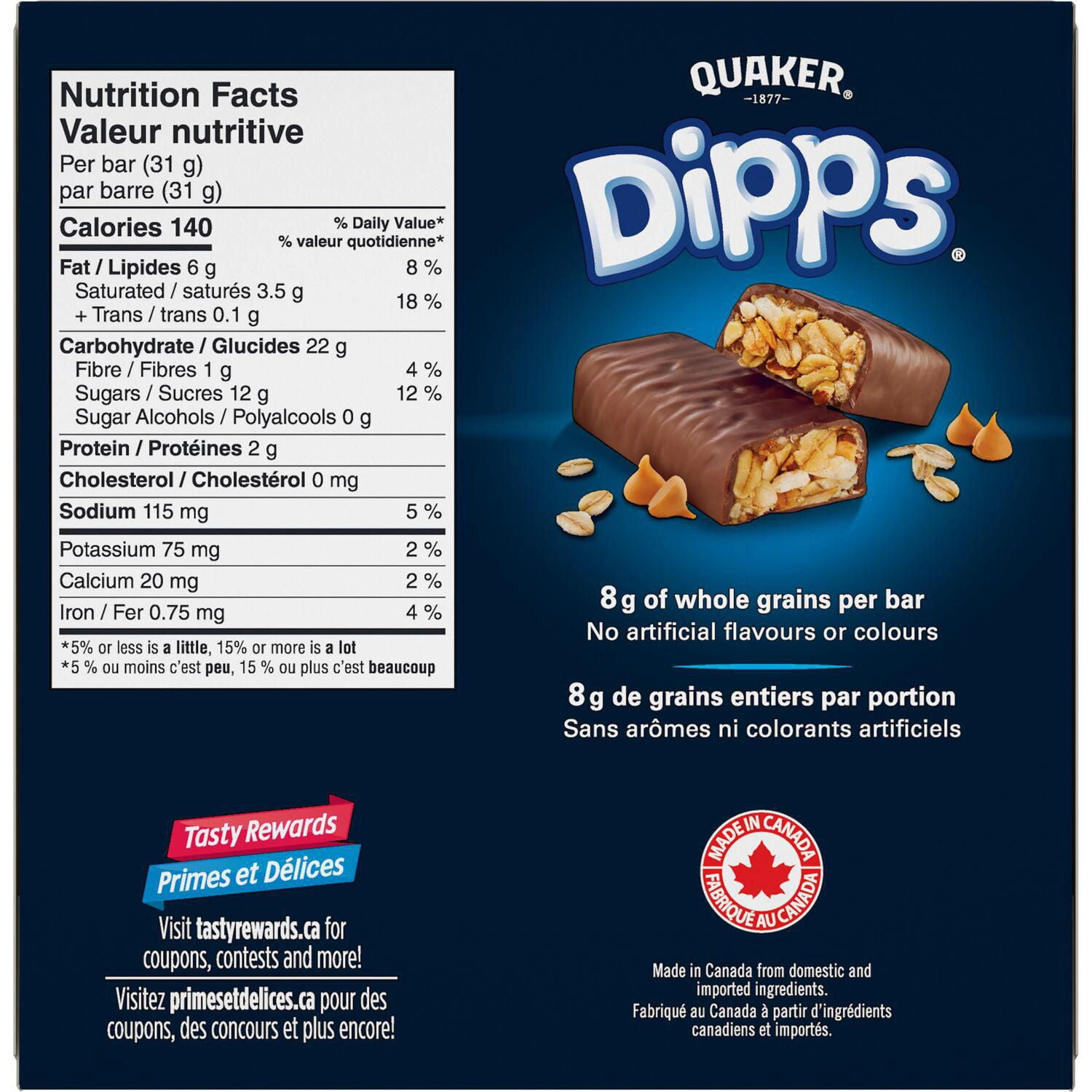 DIPPS Quaker Dipps Salted Butterscotch Crunch Flavour Granola Bars - Image 2