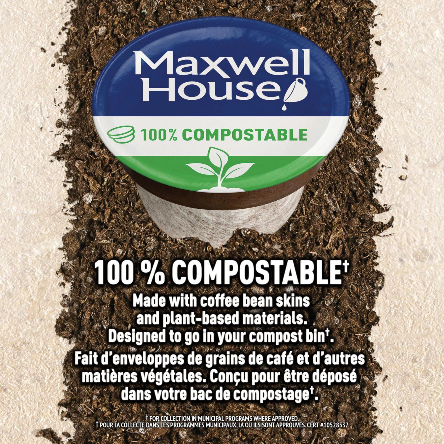 Maxwell House Original Roast Coffee 100% Compostable K Cup Coffee Pods, 12 Pods 114g - Image 2