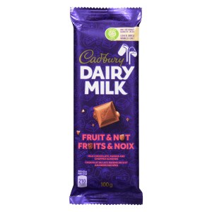 Cadbury Dairy Milk Fruit & Nut Chocolate Bars, 100g