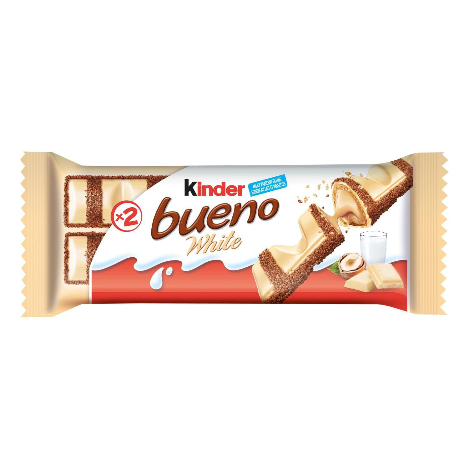 KINDER BUENO White Chocolate and Hazelnut Cream Candy Bars