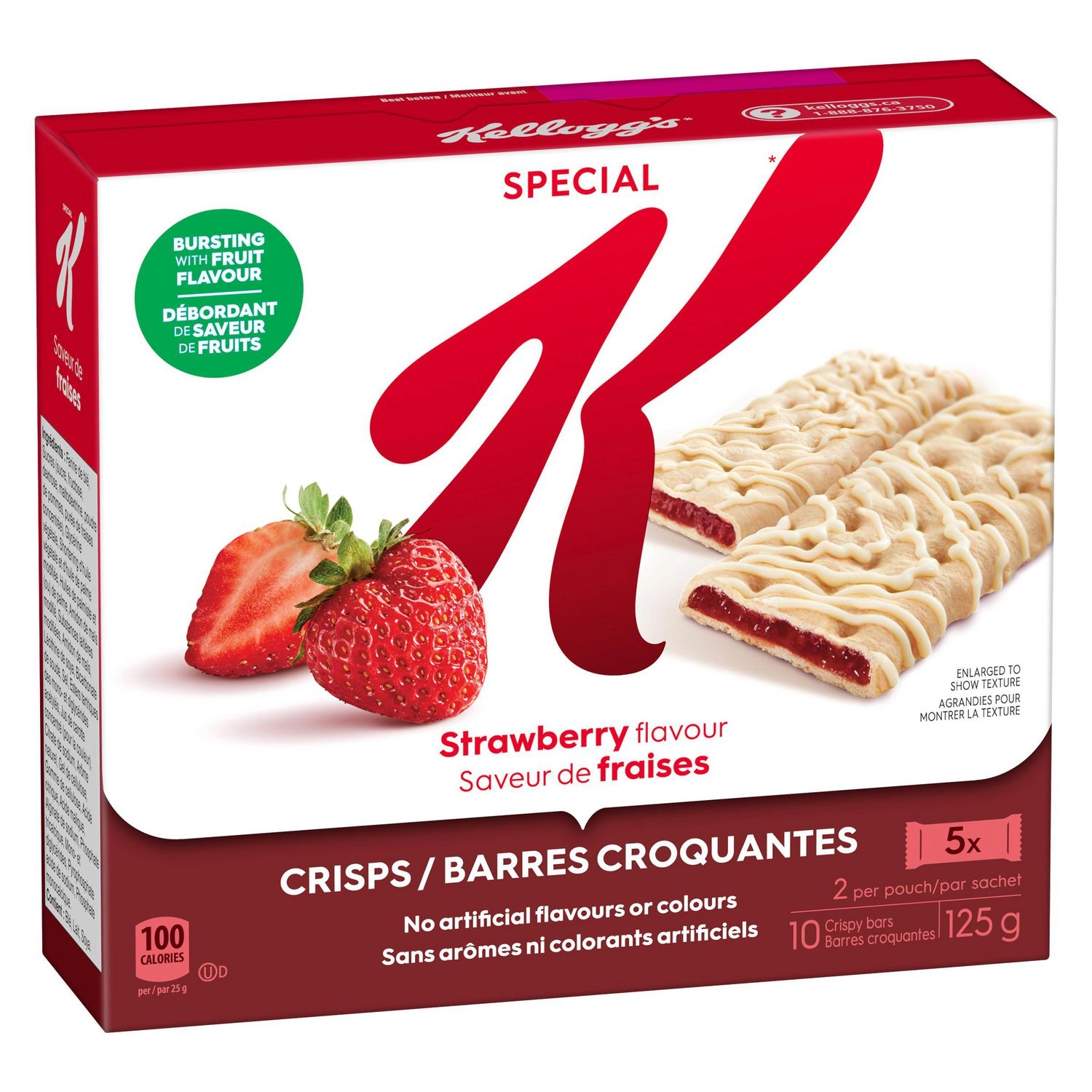 Special K Fruit Crisps Strawberry Flavour, 125g - 10 Crisps, 2 Per Pouch - Image 5