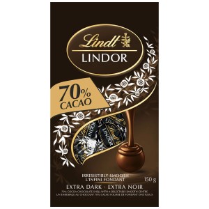 Lindt Lindor 70% Cacao Dark Chocolate Truffles, 150-Gram Bag