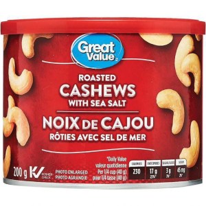 Great Value Roasted Cashews with Sea Salt