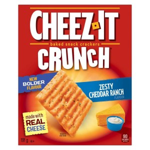 Cheez-It Crunch Zesty Cheddar Ranch Flavour Baked Snack Crackers 191g