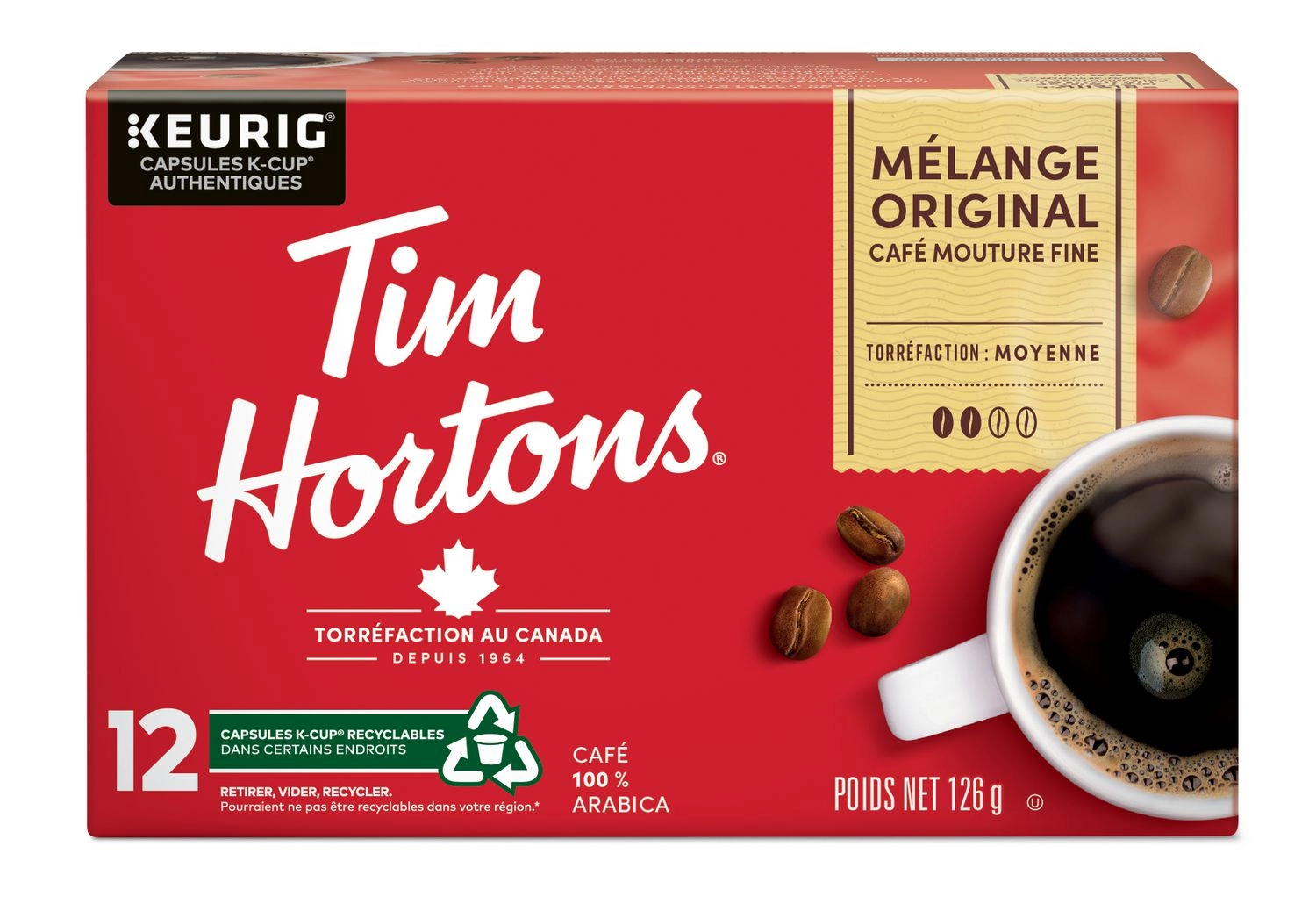 Tim Hortons Original Blend Medium Roast Coffee 126g - Image 5