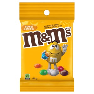 M&M'S Peanut Milk Chocolate Candies, Sharing Bag, 120g