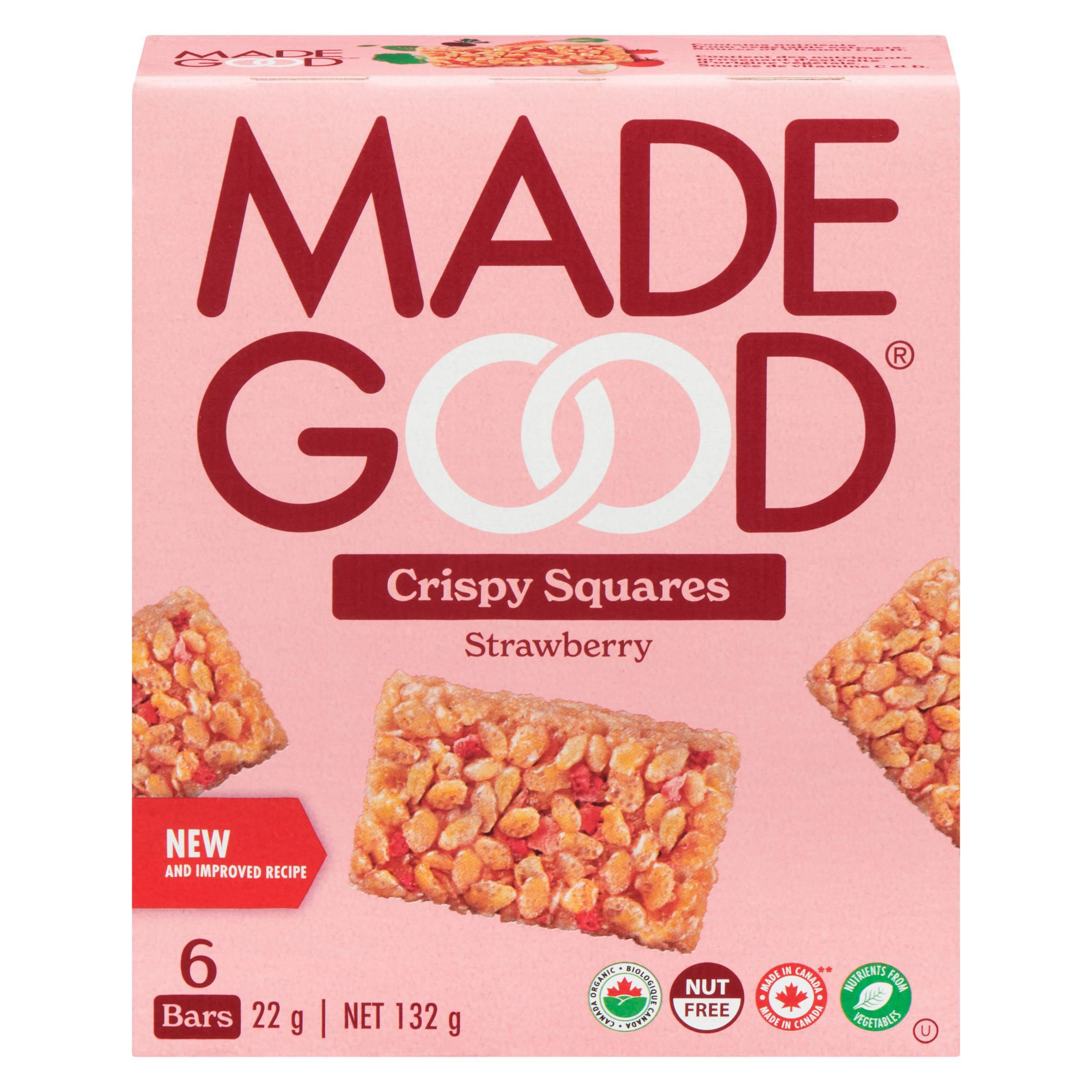 MadeGood Strawberry Crispy Squares 6pk 132g