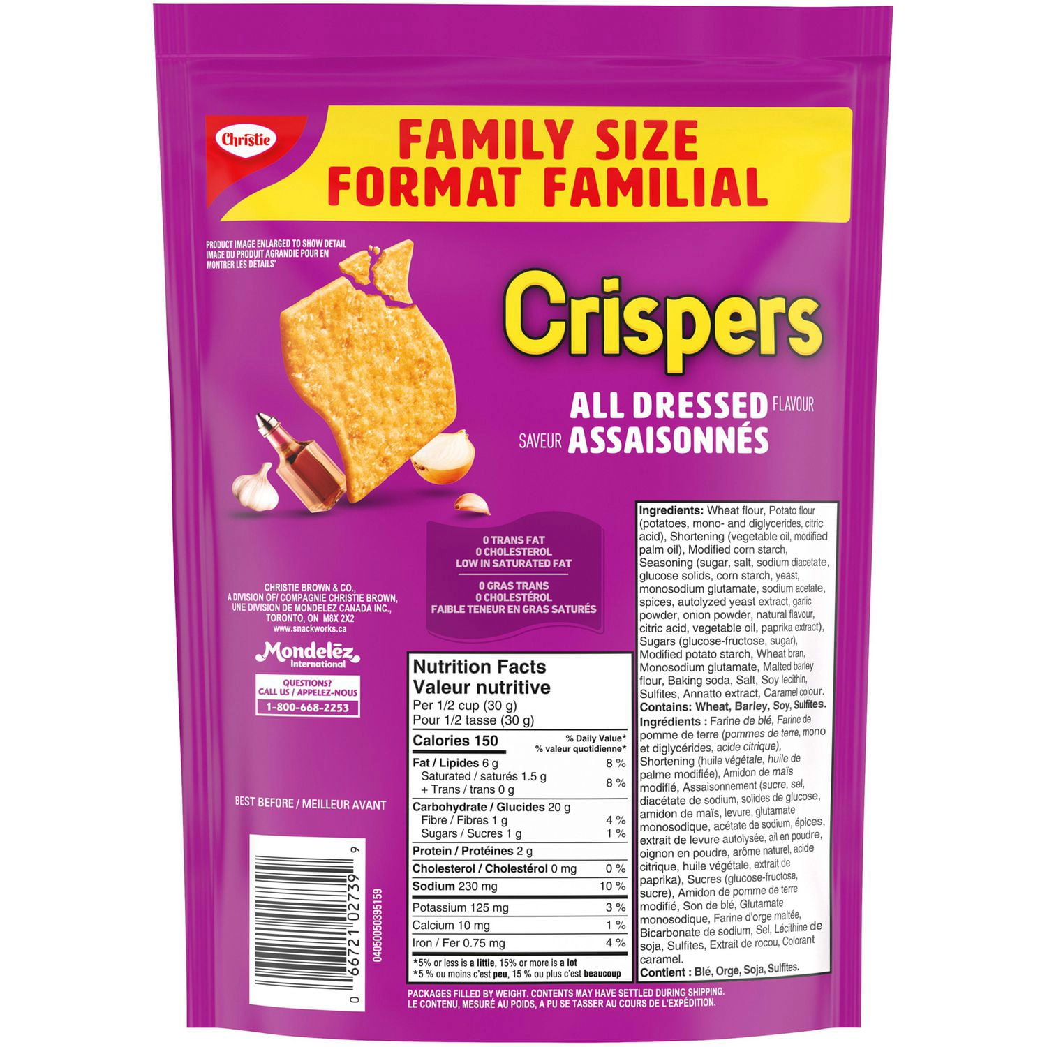 Christie Crispers All Dressed Flavour Family Size Salty Snacks 240g - Image 2