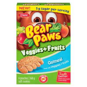 Bear Paws Veggies & Fruit Cookies Oatmeal