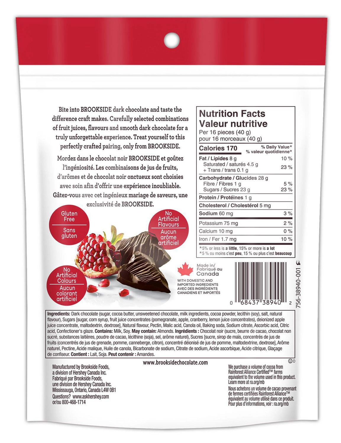 Brookside Dark Chocolate, Pomegranate Flavour 235g - Image 3