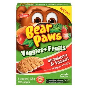 Bear Paws Veggies + Fruits Strawberry & Yogourt Cookies