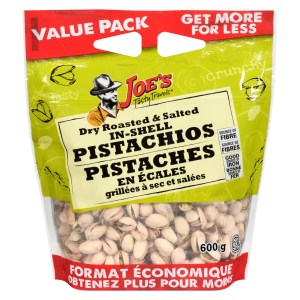 Joe's Tasty Travels Value Pack Dry Roasted and Salted Inshell Pistachios 600g