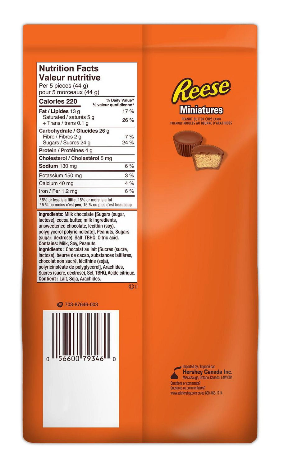 Reese's Miniatures Peanut Butter Cups Candy 900g - Image 3
