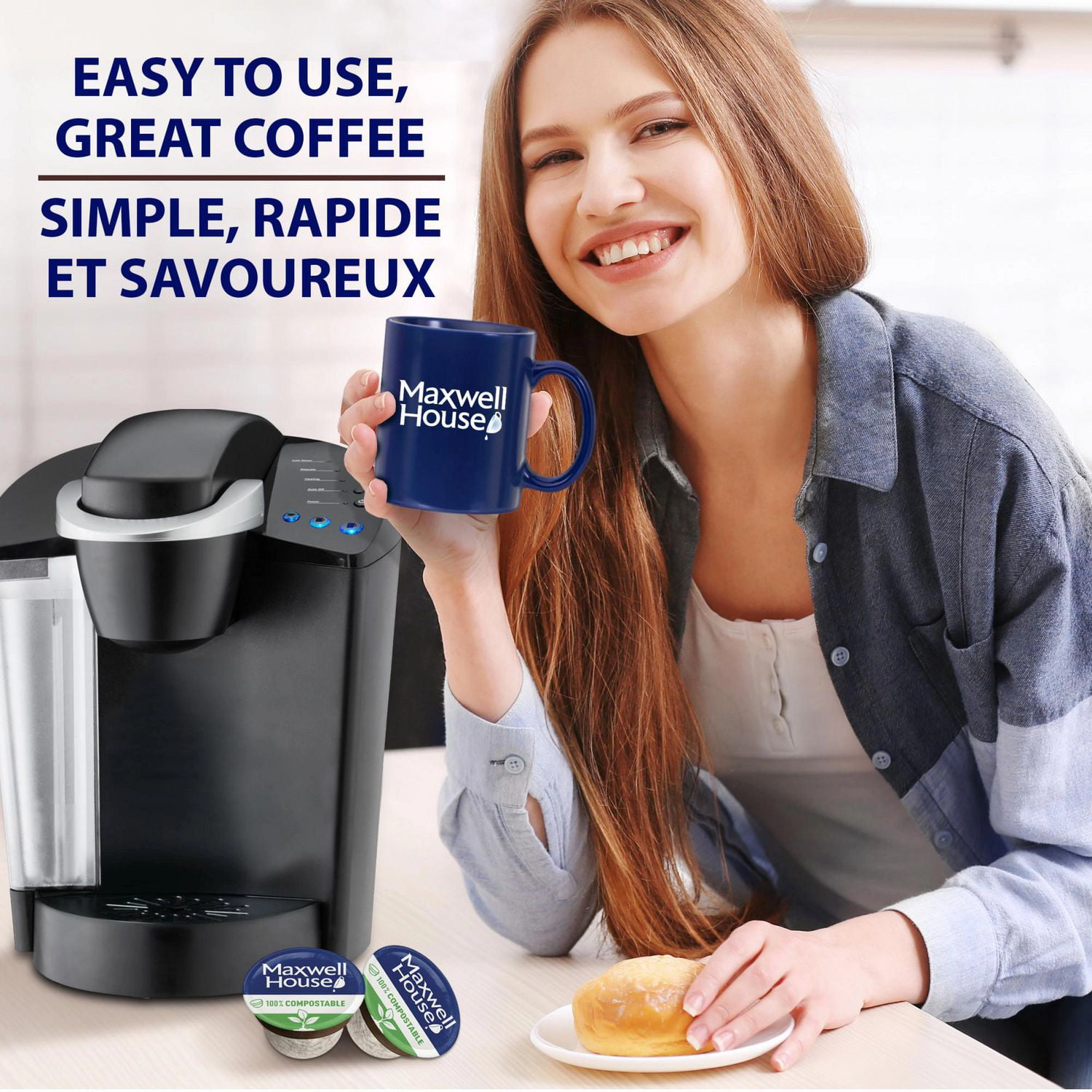 Maxwell House Dark Roast Coffee 100% Compostable Pods, 12 Pods 117g - Image 3