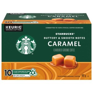 Starbucks Caramel Flavoured Ground Coffee K-Cup Pods 10 ct Box