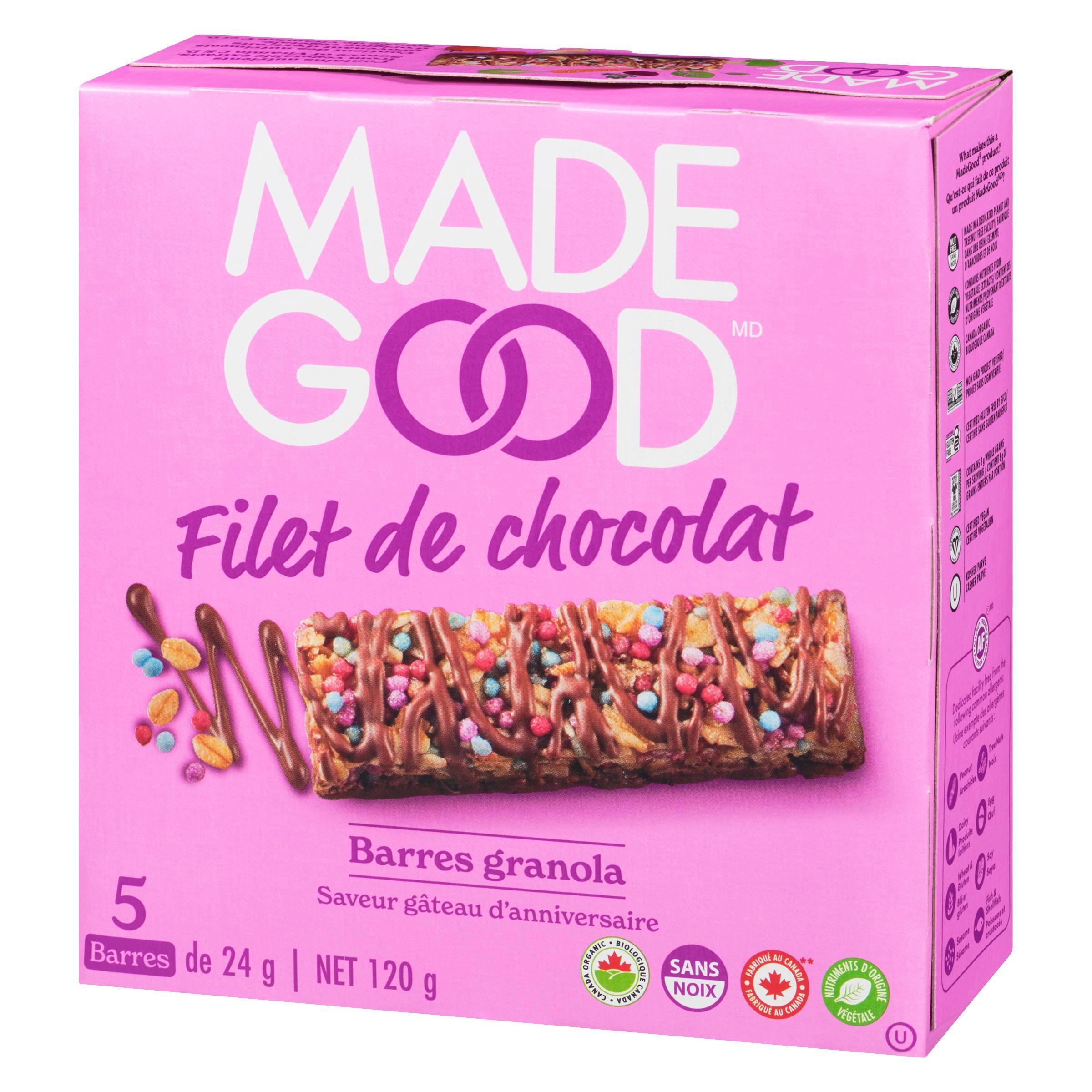 MadeGood Birthday Cake Chocolate Drizzled Granola Bars 5pk 120g - Image 8