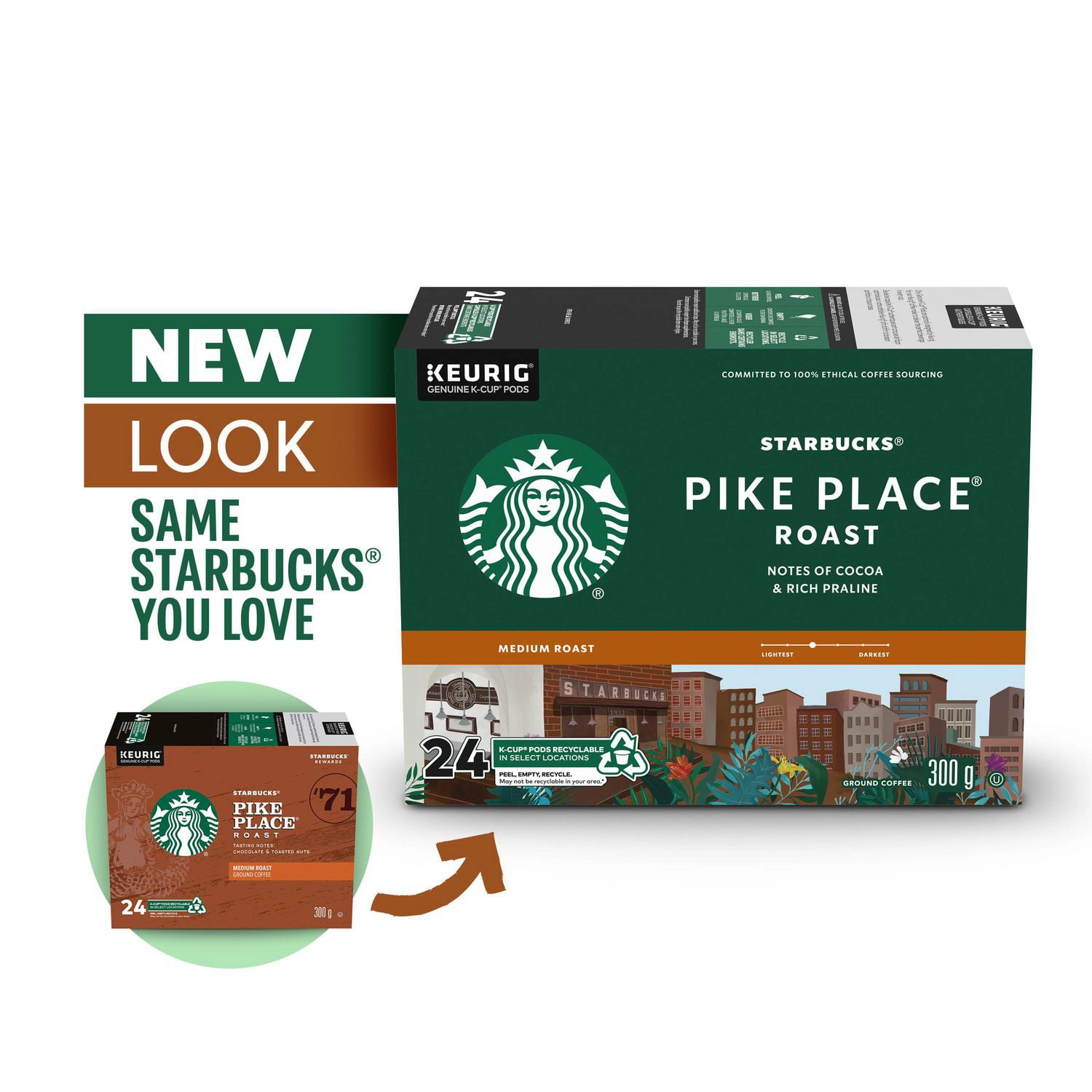 Starbucks Pike Place Roast Medium Roast Ground Coffee K-Cup Pods 24 ct Box - Image 10
