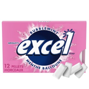 Excel Bubblemint Flavoured Sugar Free Chewing Gum, 12 Pieces, 1 Pack