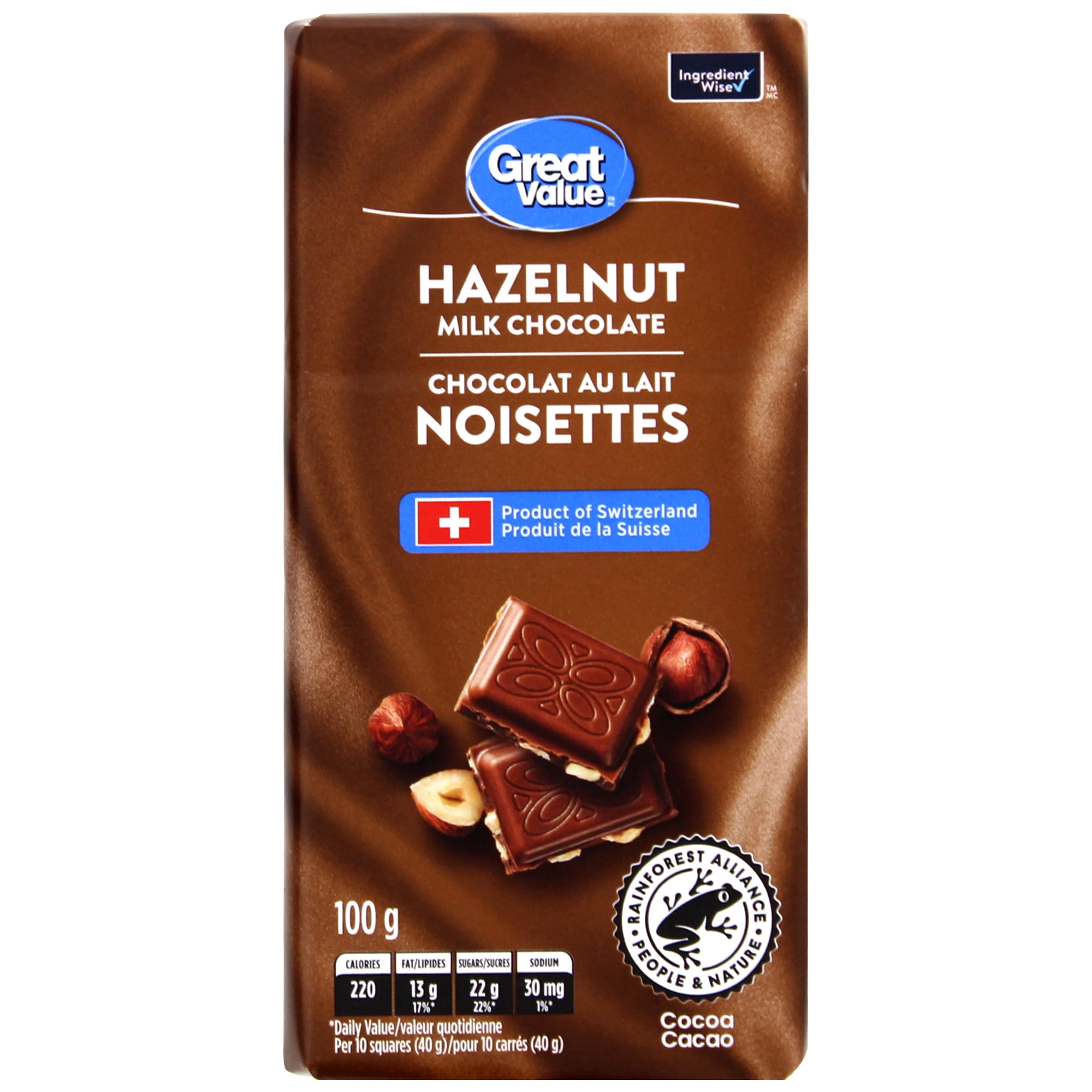 Great Value Hazelnut Milk Chocolate 100g