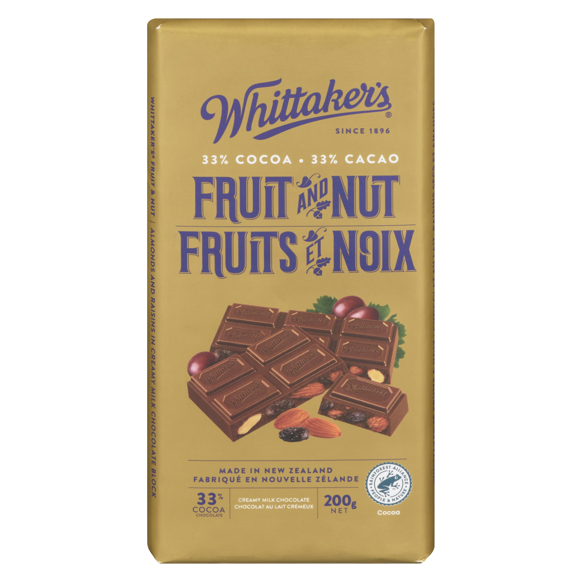 Whittaker's WHIT. FRUIT & NUT 200g Bear Paws Sandwich Cookies