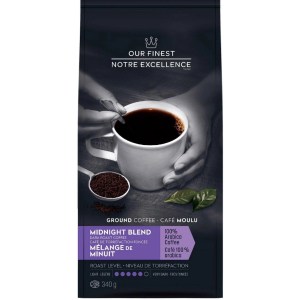 Our Finest Midnight Blend Dark Roast Ground Coffee 340g