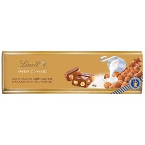 Lindt Swiss Classic Gold Hazelnut Milk Chocolate Bar, 300g