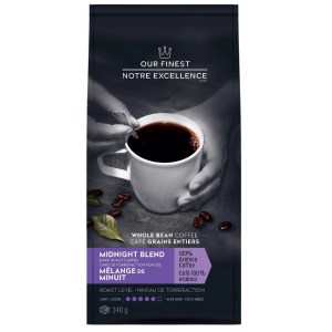 Our Finest Whole Bean Midnight Blend Dark Roast Coffee 340g