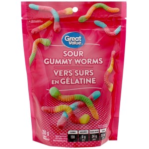 Great Value Sour Gummy Worms 210g