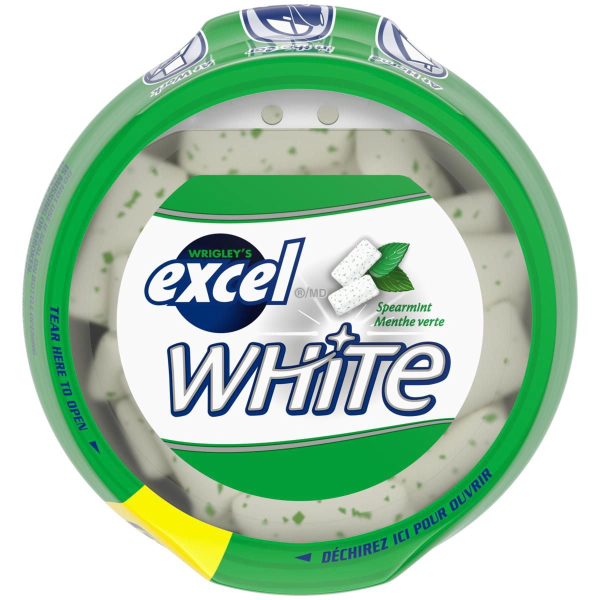 Excel White Spearmint Teeth Whitening Sugar-Free Chewing Gum, 60 Pieces, 1 Bottle 84g - Image 2