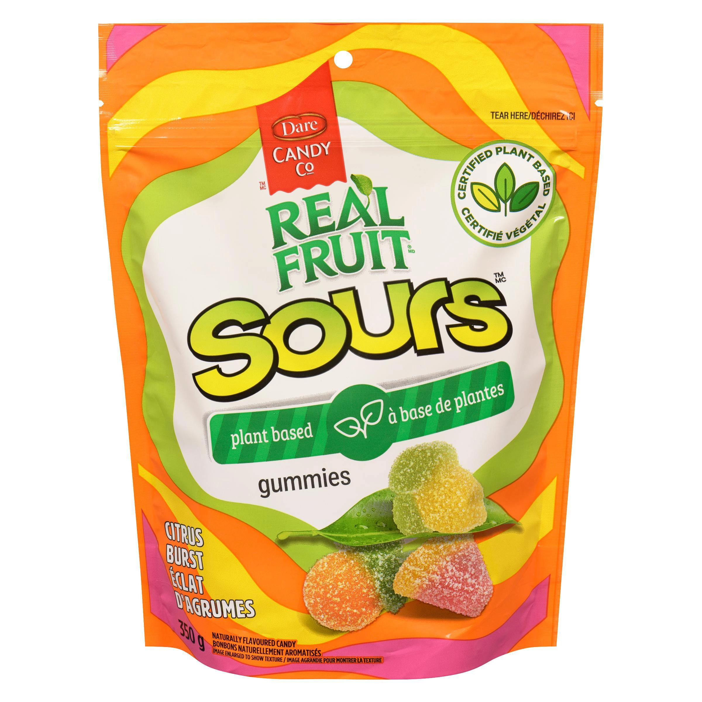 Real Fruit Gummies Sours Citrus Burst Plant-based Gummies Candy