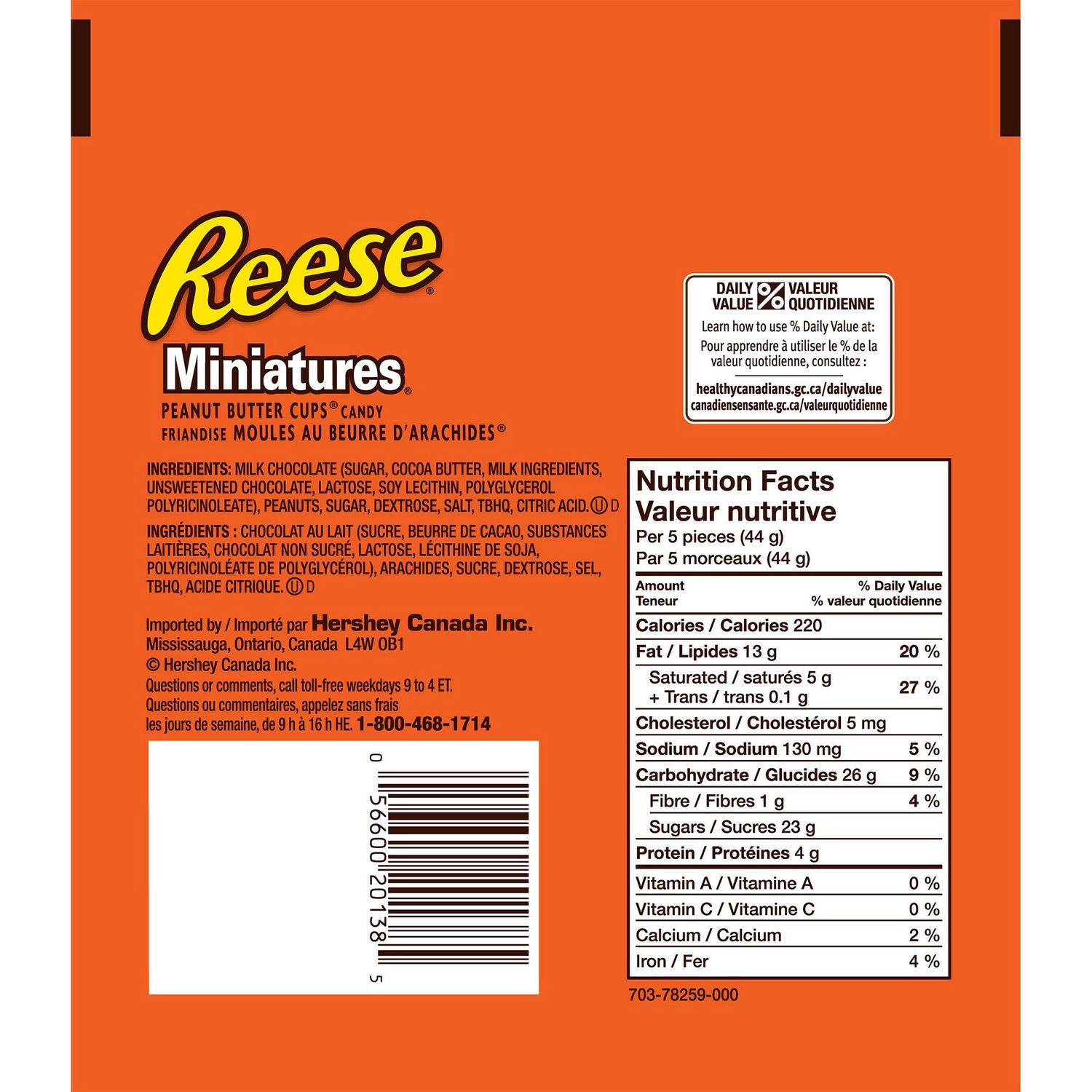 Reese's Miniatures Peanut Butter Cups Candy 230g - Image 2