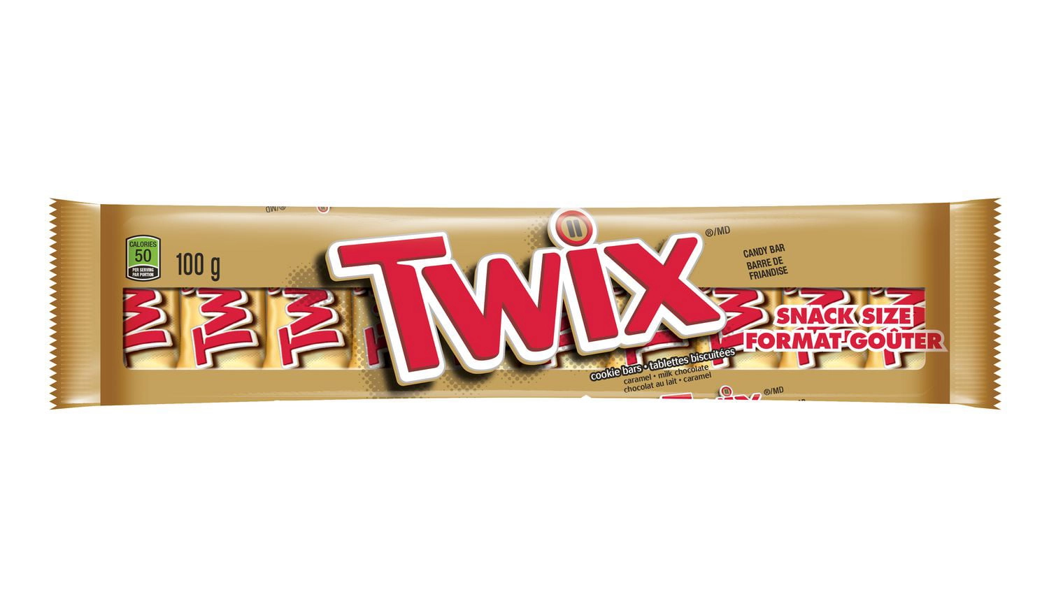 TWIX Caramel Cookie Chocolate Candy Bar, 10 Fun Size Bars, 100g