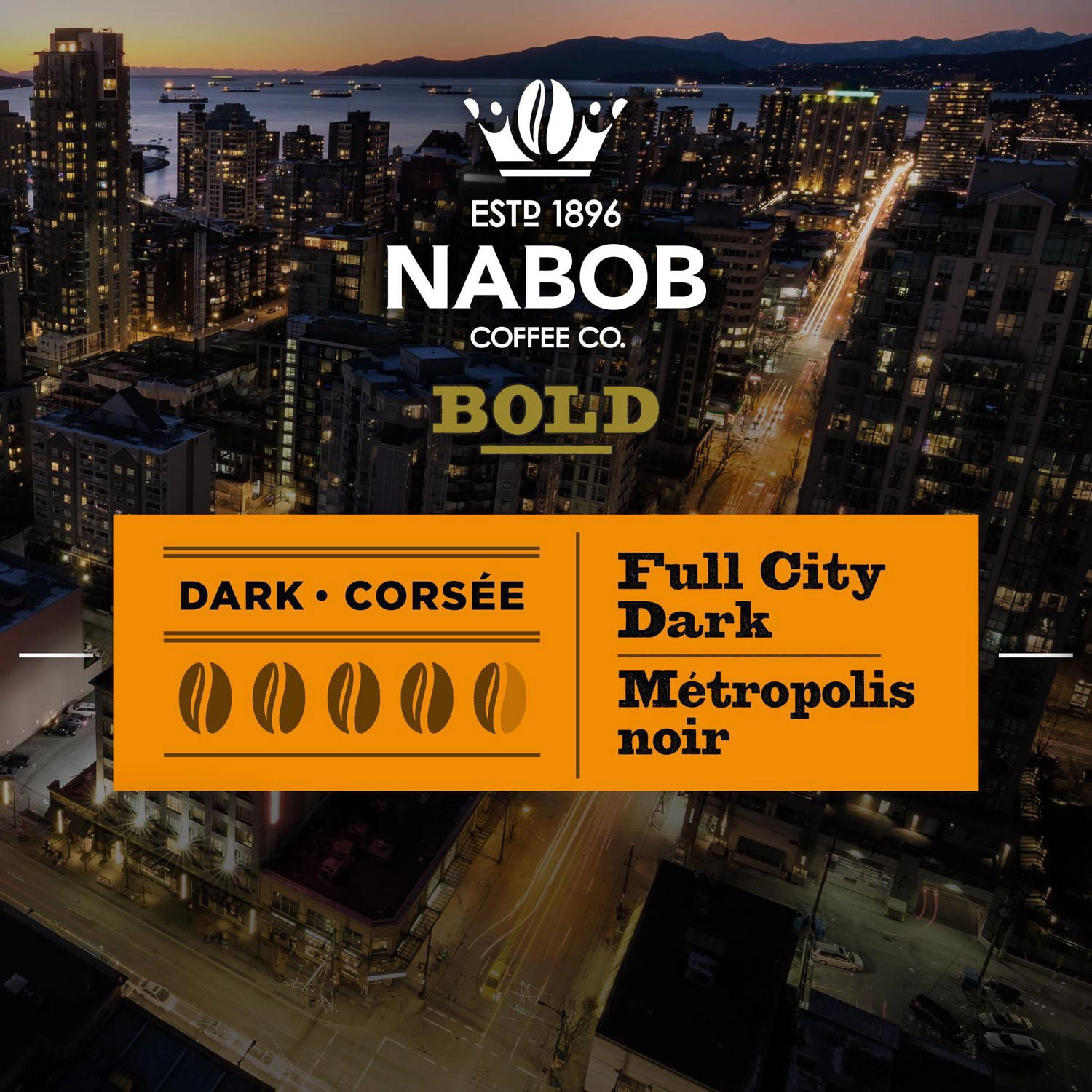 NABOB Full City Dark Coffee 100% Compostable Pods 292g - Image 2