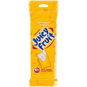 Juicy Fruit Fruit Flavoured Chewing Gum, 15 Sticks, 3 Pack