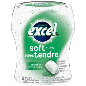 Excel Spearmint Flavoured Sugar Free Soft Chew Gum, 40 Pieces, 1 Bottle 80g
