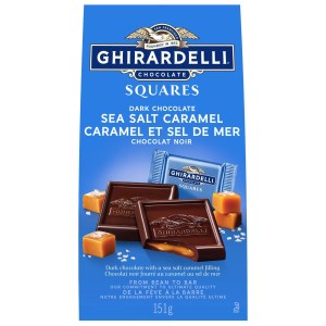 Ghirardelli Sea Salt and Caramel Dark Chocolate Squares, 151-Gram Bag