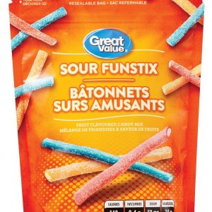 Great Value Sour Funstix Fruit Flavoured Candy Mix