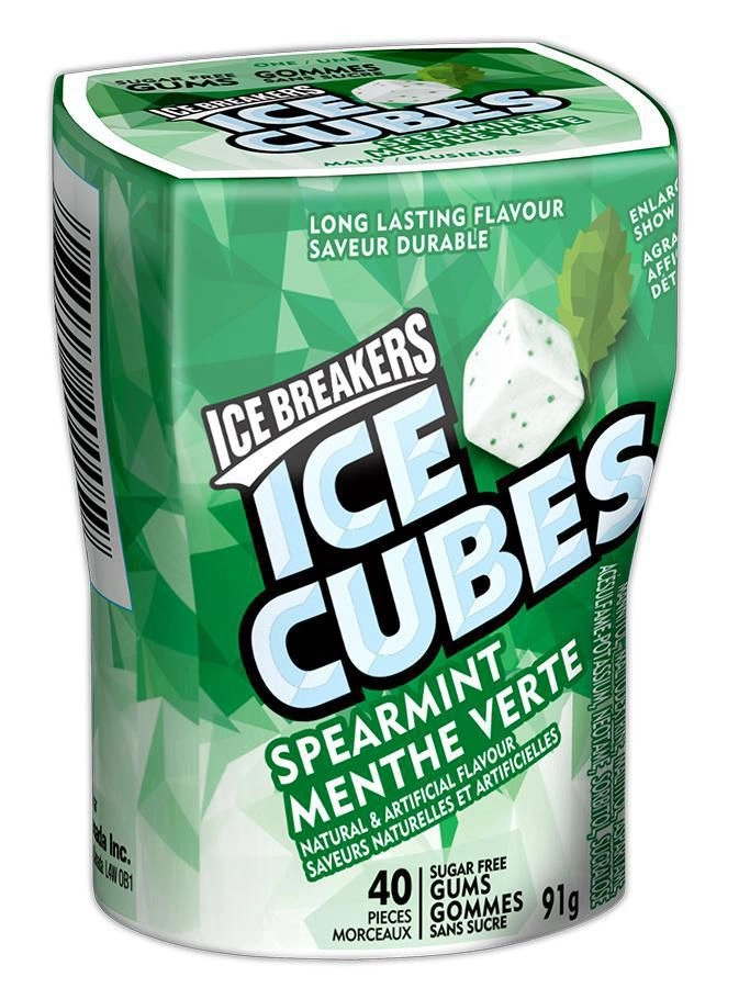 Hershey's ICE BREAKERS ICE CUBES Spearmint Sugar Free Gum