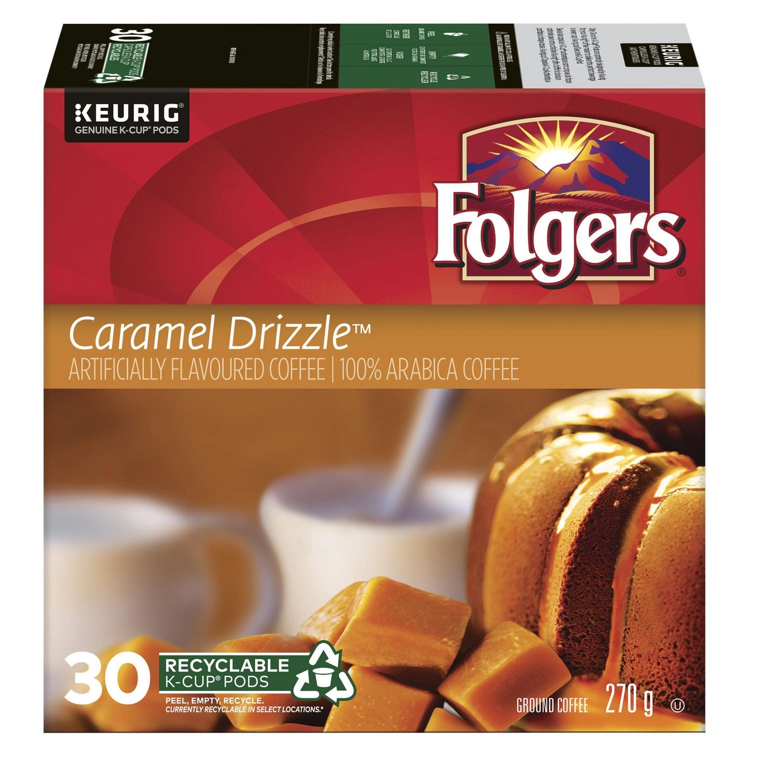 Folgers Caramel Drizzle K-Cup Coffee Pods - 30 Count - Image 2