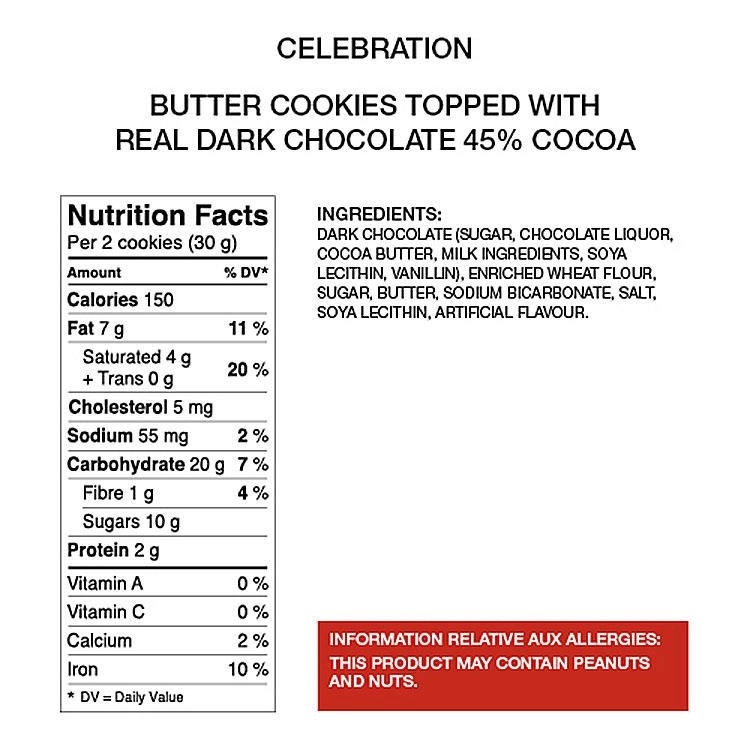 Celebration Dark Chocolate 45% Cocoa Butter Cookies - Image 3