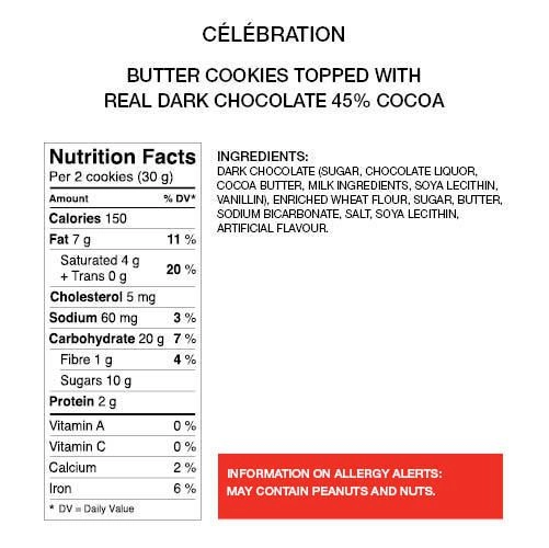 Celebration Dark Chocolate 45% Cocoa Butter Cookies - Image 4