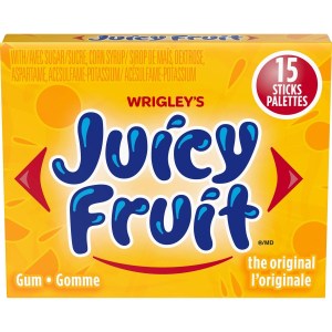Juicy Fruit Fruit Flavoured Chewing Gum, 15 Sticks, 1 Pack 37.5g