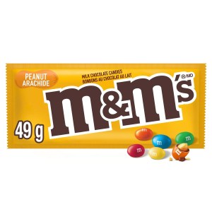 M&M's Peanut Milk Chocolate Candies, Bag, 49g