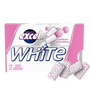 Excel White Bubblemint Teeth Whitening Sugar Free Chewing Gum